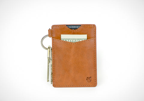 "Essential" - Vegetable Tanned Leather RFID-blocking Key Wallet (caramel)