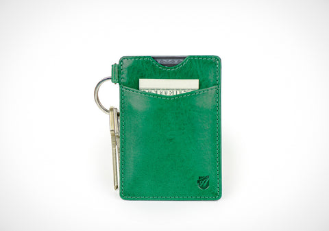 "Essential" - Vegetable Tanned Leather RFID-blocking Key Wallet (green)