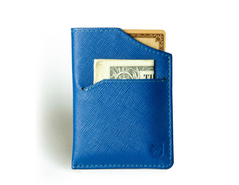Nano - Saffiano Leather RFID-blocking Mini Wallet (blue) - axesswallets