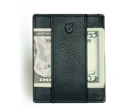 "Ideal" - Vegetable Tanned Leather RFID-blocking Strap Wallet (black)