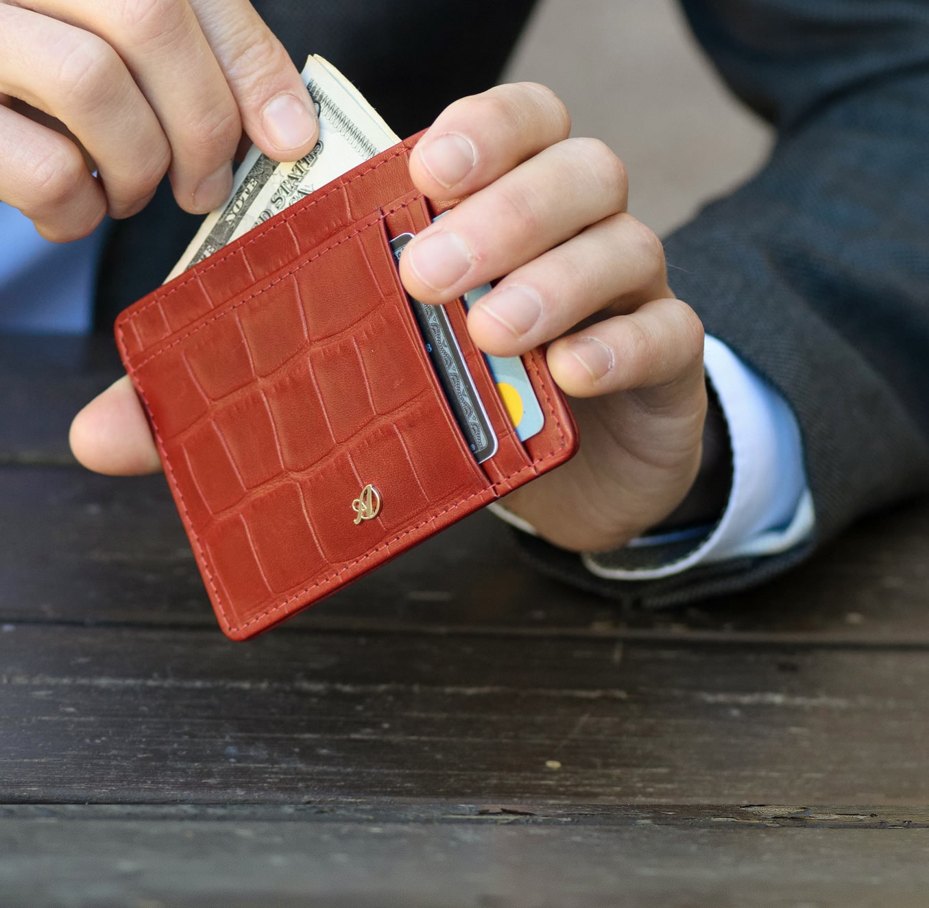The Torino – Luxury Italian Croc Leather Wallet for Men | Axess